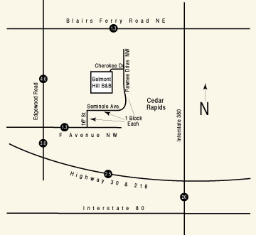 Map to Belmont Hill